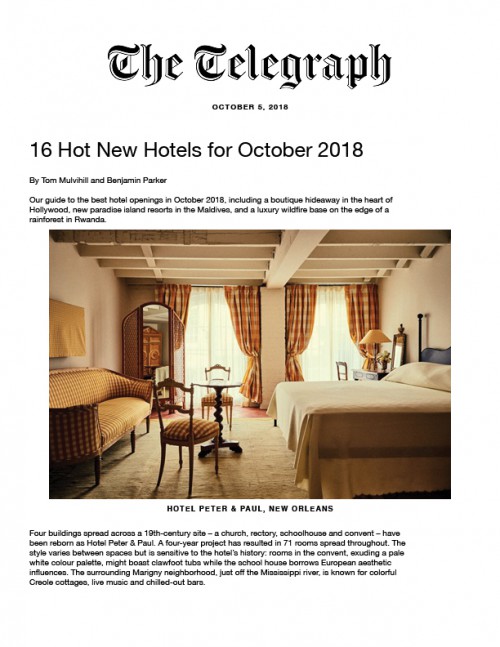 16 Hot New Hotels for October 2018